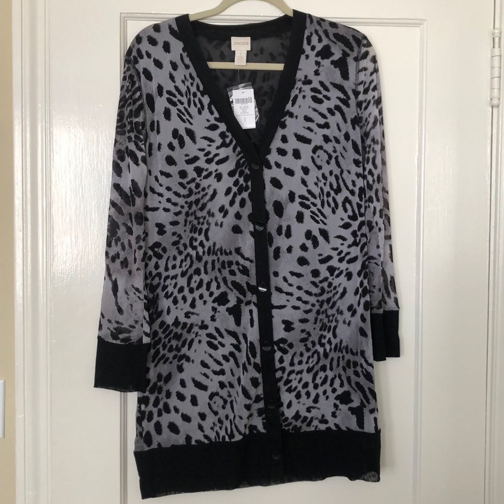 Chico’s Leo Cardigan in Soft Leopard NWT